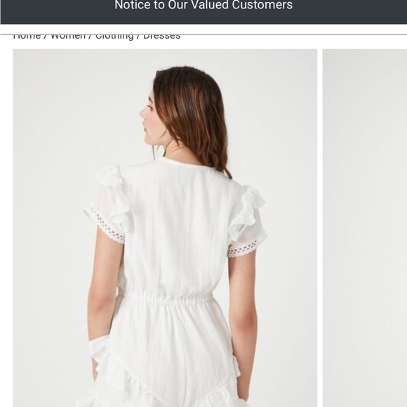 White Lace Ruffle Romper - Picture 3 of 5